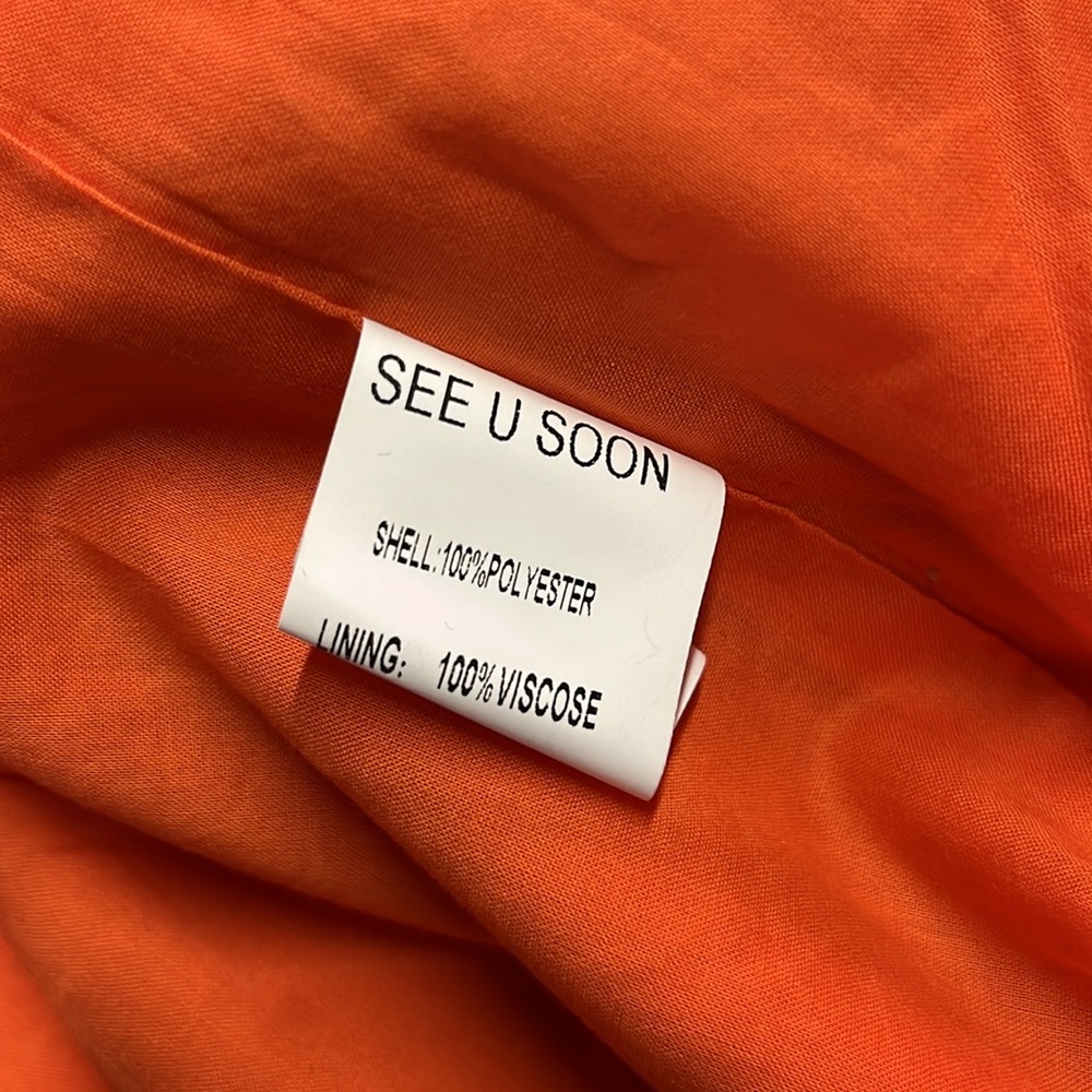 NWT Anthropologie See U Soon Orange-Red Open Front Cropped Blazer - Picture 16 of 16